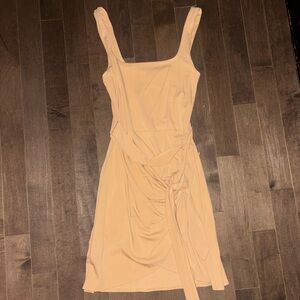 Wilfred Cream Knit Tie-Waist Midi Dress